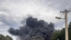 Požár třídírny odpadů na Příbramsku. (25. srpen 2023)