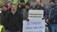 Demonstrace zaměstnanců Severočeských dolů