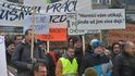 Demonstrace zaměstnanců Severočeských dolů Demonstrace zaměstnanců Severočeských dolů
