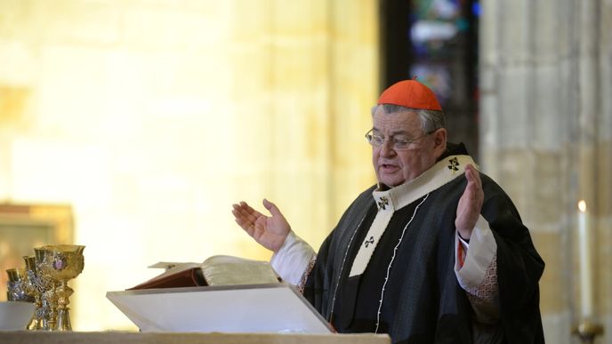 Dominik Duka během pohřbu Miloslava Vlka Dominik Duka během pohřbu Miloslava Vlka