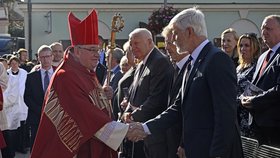 Duka vítal na svatováclavské mši Pavla i Klause. Zmínil i výzvu kvůli válce na Ukrajině