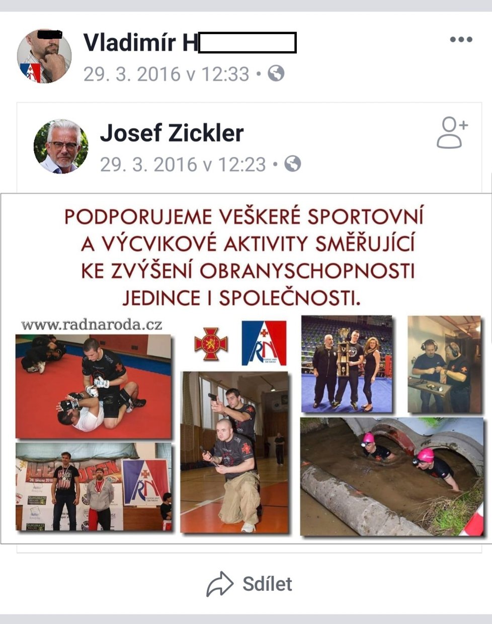 Starší z údajných útočníků Vladimír H. často sdílí vlastenecké, ale i protiuprchlické a protiislámské statusy.