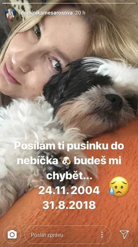 Dominika Mesarošová oplakává zesnulého pejska.