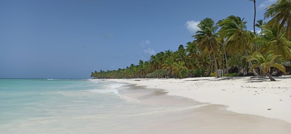 Pláž na ostrově Saona.