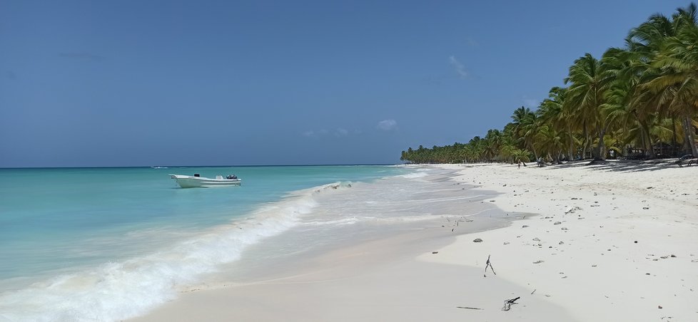 Pláž na ostrově Saona.