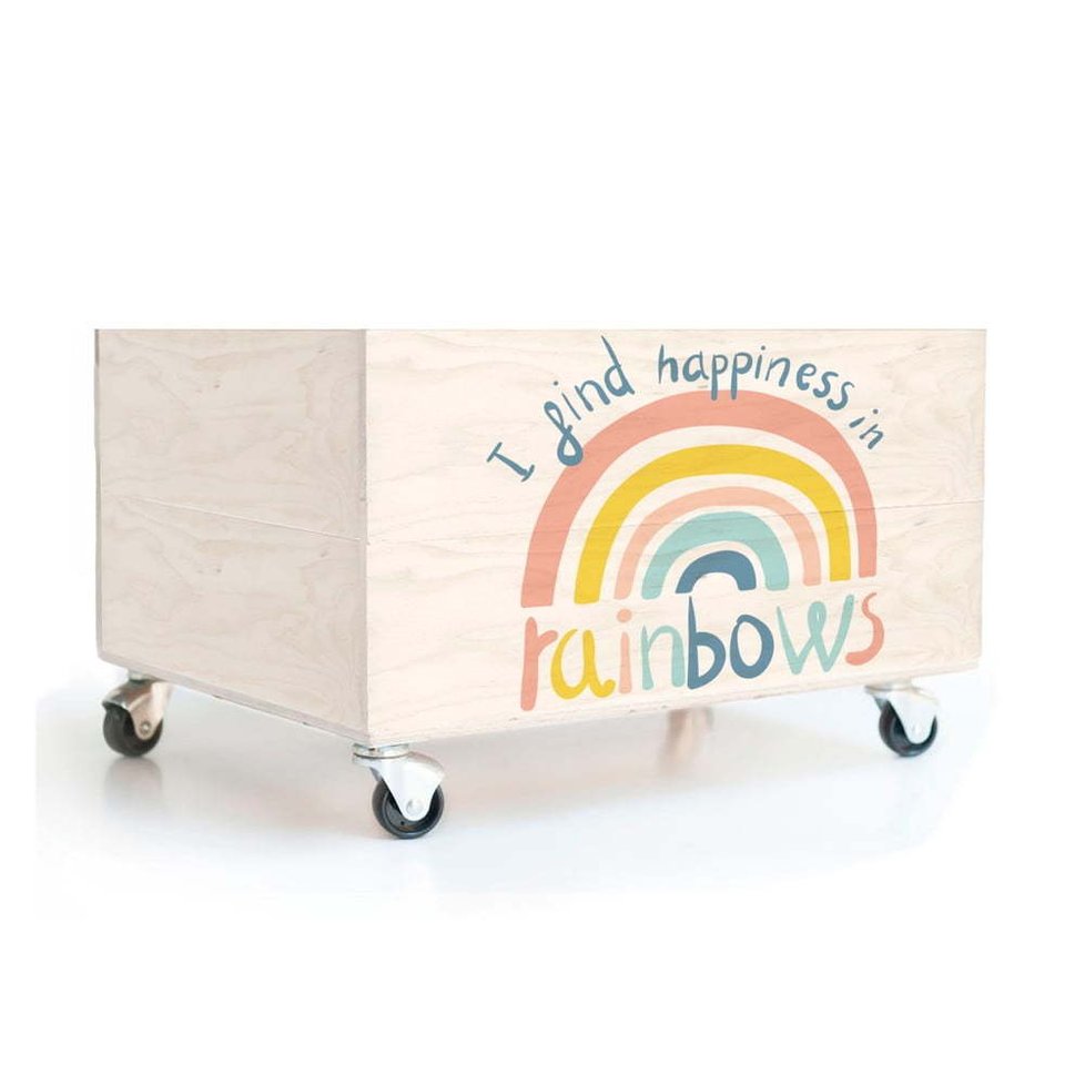 Dětský úložný box na kolečkách Rainbow, 50 x 35 x 25 cm, masiv, 2239 Kč, bonami.cz