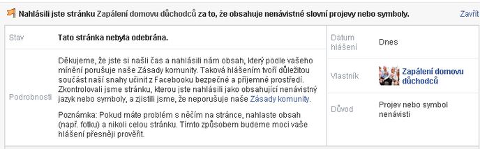 Nechutné: Zapalte domovy důchodců, vyzývá stránka na Facebooku, ten ji odmítl zrušit