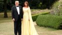 Donald Trump a Melania Trumpová na návštěvě Velké Británie. Setkali se s premiérkou Theresou Mayovou a jejím manželem Philipem 12.7. 2018