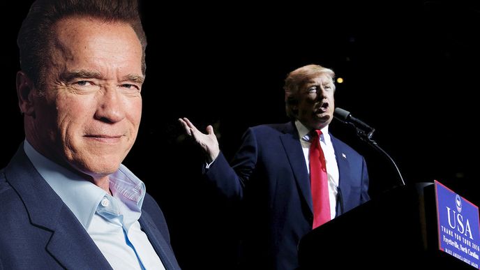 Budoucí prezident USA Donald Trump a Arnold Schwarzenegger