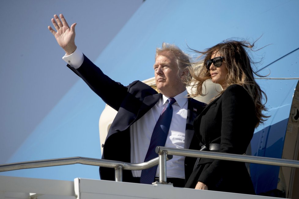 Prezident Donald Trump a první dáma Melania Trumpová