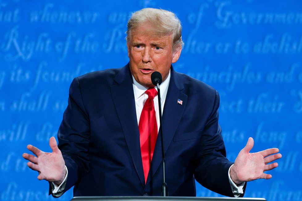 Americký prezident Donald Trump během poslední debaty před volbami (23. 10. 2020)