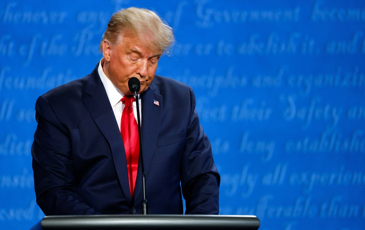 Americký prezident Donald Trump během poslední debaty před volbami (23.10.2020)