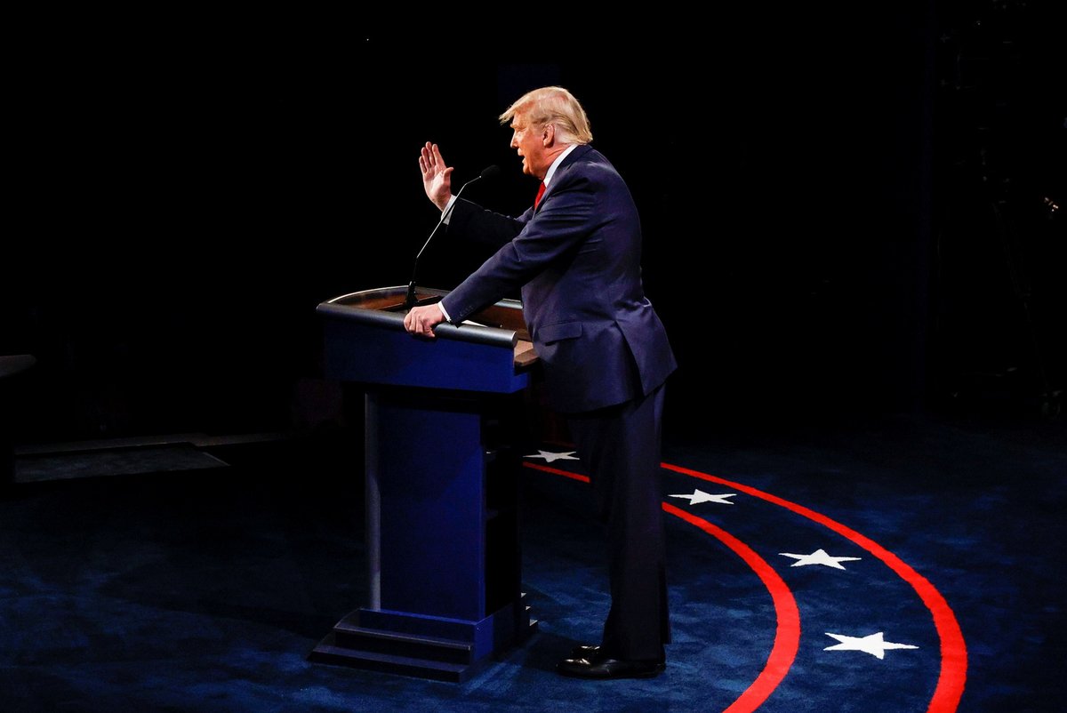 Americký prezident Donald Trump během poslední debaty před volbami (23.10.2020)