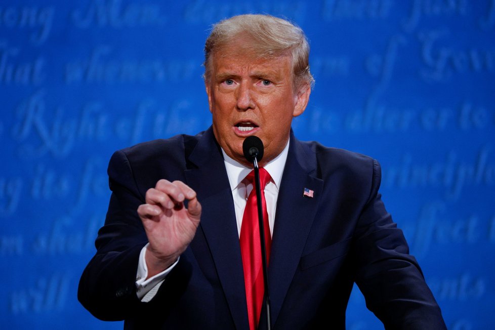 Americký prezident Donald Trump během poslední debaty před volbami (23.10.2020)