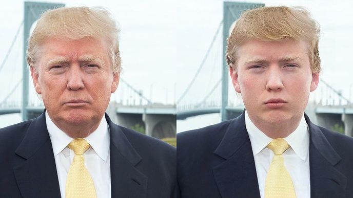 Omlazený Donald Trump trochu připomíná svého nejmladšího syna Barrona