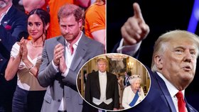 Trump opět ryje do Harryho s Meghan: Seberte jim tituly, radí královně!