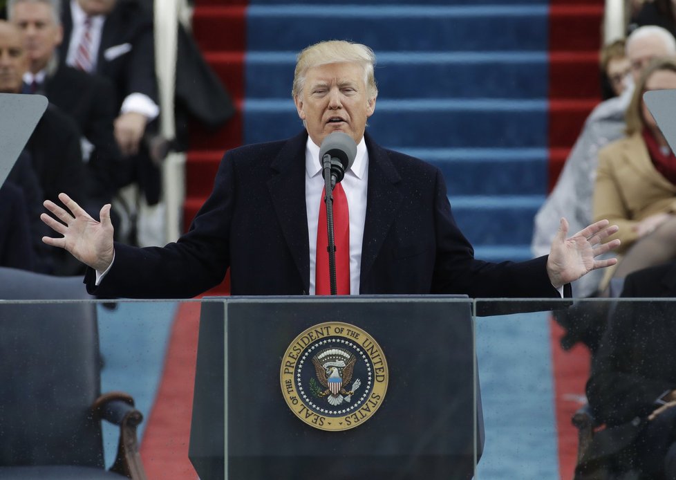 Donald Trump při své inauguraci