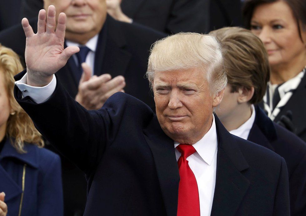 Donald Trump na svém inauguračním ceremoniálu