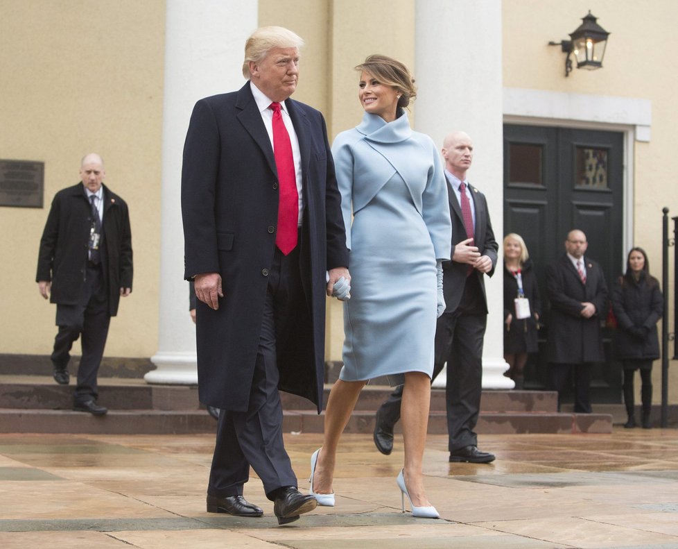 Donald Trump se svojí chotí Melanií na bohoslužbě v kostele Svatého Jana