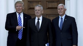 Donald Trump, James Mattis a Mike Pence