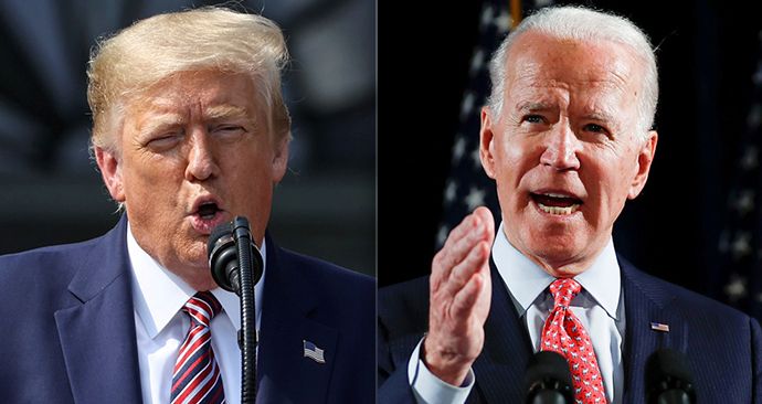 Donald Trump (vlevo) a Joe Biden