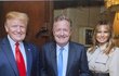 Moderátor Piers Morgan a americký prezident Donald Trump s manželkou Melanií