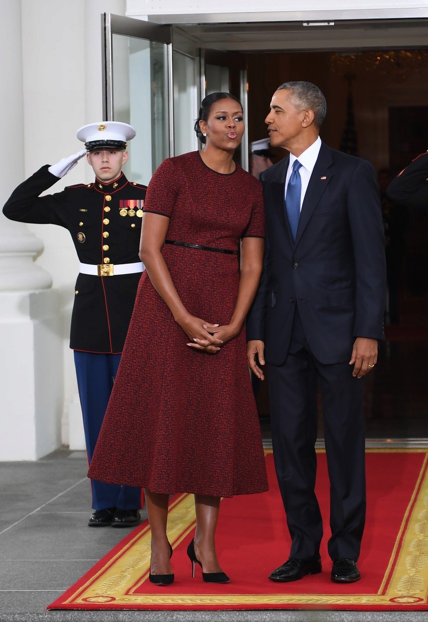 Michelle a Barack Obama v den inaugurace Donalda Trumpa.