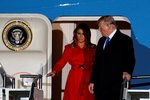 Přílet prezidenta USA Donalda Trumpa na summit NATO do Londýna. Doprovodila ho manželka Melania. (2.12.2019)