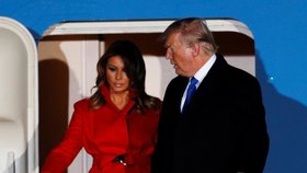 Přílet prezidenta USA Donalda Trumpa na summit NATO do Londýna. Doprovodila ho manželka Melania. (2.12.2019)