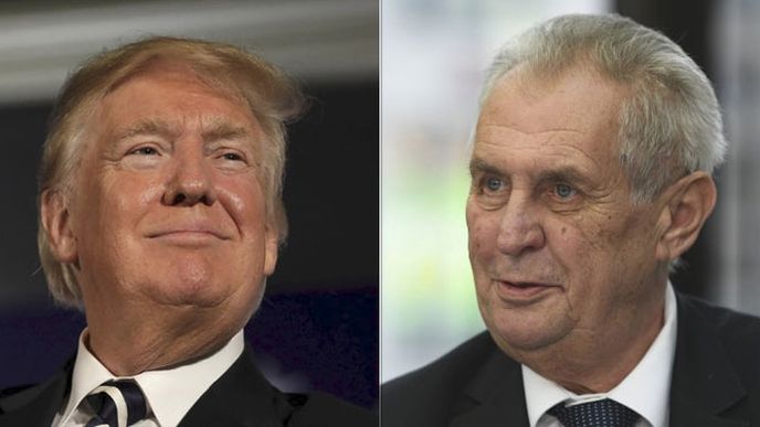 Americký exprezident Donald Trump a český prezident Miloš Zeman