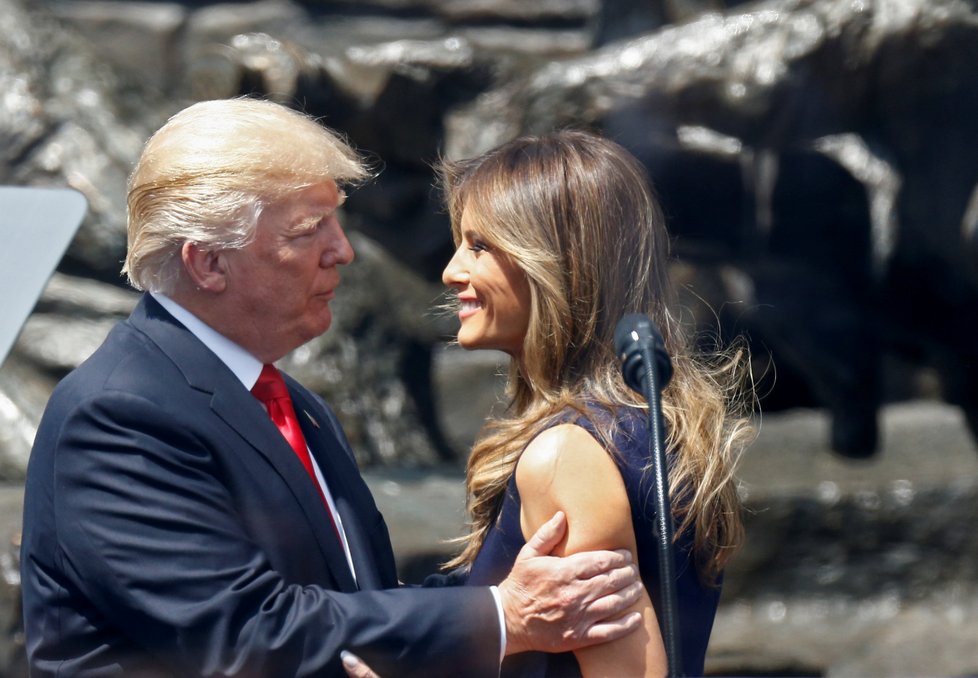 Prezident USA Donald Trump v polské Varšavě s manželkou Melanií