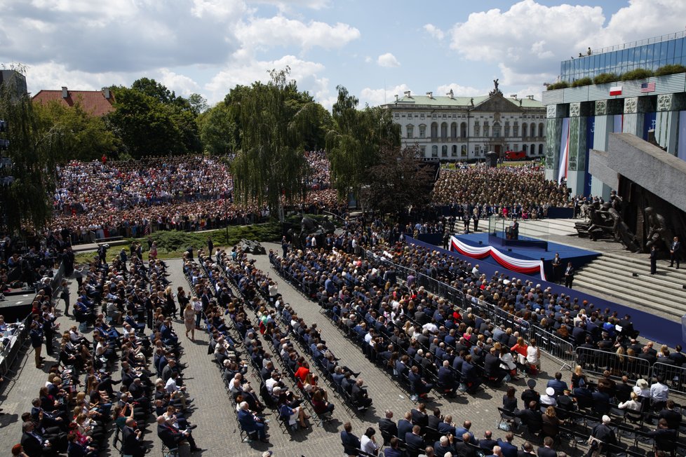 Prezident USA Donald Trump v polské Varšavě