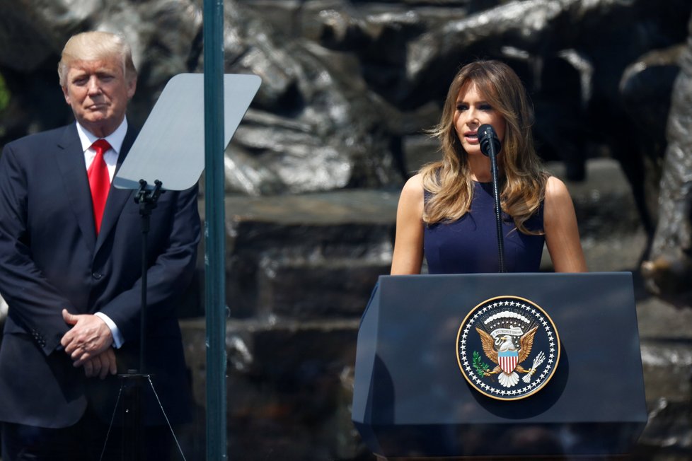 Prezident USA Donald Trump v polské Varšavě s manželkou Melanií