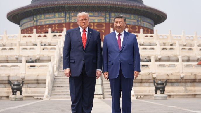 Americký prezident Donald Trump a čínský prezident Si Tin Pching. Americký prezident Donald Trump a čínský prezident Si Tin Pching.