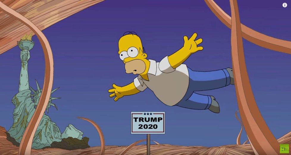 Homer v Trumpových vlasech