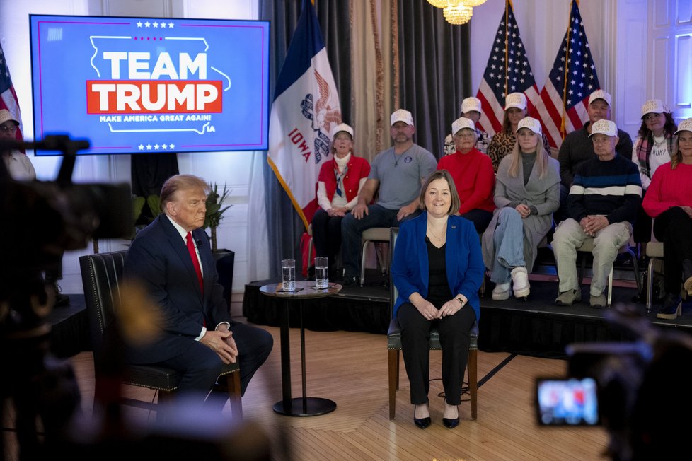 Bývalý prezident Donald Trump se zúčastnil shromáždění v hotelu Fort Des Moines v Iowě (14. 1. 2023)