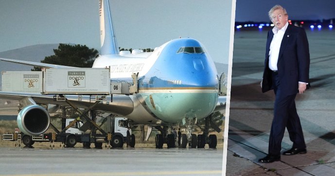 Prezident USA Donald Trump se zřejmě při odletu ze summitu v Ankaře skrýval v cateringovém kontejneru.