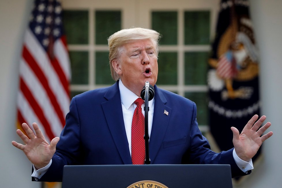 Americký prezident Donald Trump na tiskové konferenci ke koronaviru v USA (30. 3. 2020)