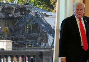 Bagry zahájily demolici části Bílého domu kvůli stavbě nového tanečního sálu