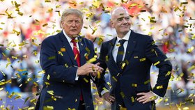 Donald Trump po finále fotbalového MS 2026 v USA mezi Španělskem a Argentinou (červenec 2026)