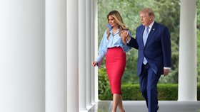 Prezident USA Donald Trump s manželkou Melanií (srpen 2026)
