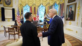 Volodymyr Zelenskyj na setkání s Donaldem Trumpem v Bílém domě, 17. října 2025