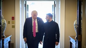 Volodymyr Zelenskyj na setkání s Donaldem Trumpem v Bílém domě, 17. října 2025