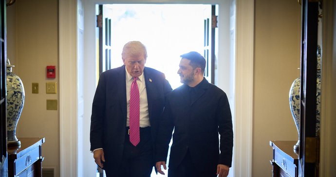 Volodymyr Zelenskyj na setkání s Donaldem Trumpem v Bílém domě, 17. října 2025