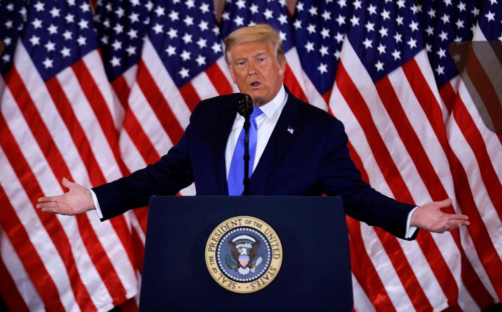 Americký prezident Donald Trump při prvním povolebním projevu (4. 11. 2020)