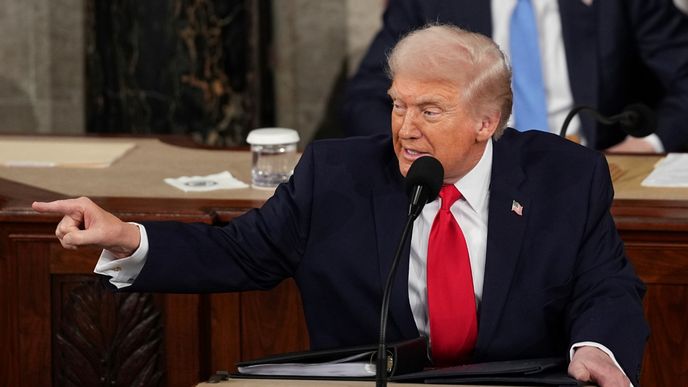 Prezident USA Donald Trump při projevu v Kongresu (25.2.2026) Prezident USA Donald Trump při projevu v Kongresu (25.2.2026)