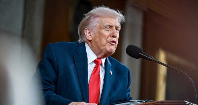 Prezident USA Donald Trump při projevu v Kongresu (25.2.2026)