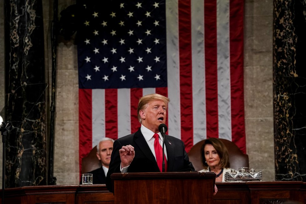 Americký prezident Donald Trump během projevu o stavu země