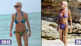 Donatella Versace šla do sebe a na letošní dovolené v karibiku už neděsila svým vzhledem.