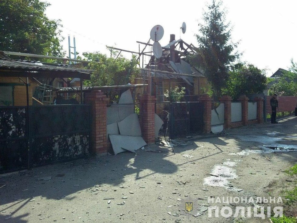 Škody v Doněcké oblasti po ruském ostřelování (24. 5. 2022)